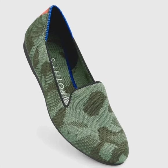 ROTHY'S Olive Camo Rounded Toe Slip-On Loafers Flats Shoes Size 9 - Picture 1 of 12